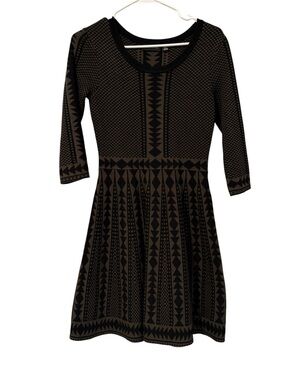 Tribal Print Fit-and-Flare Dress- size S